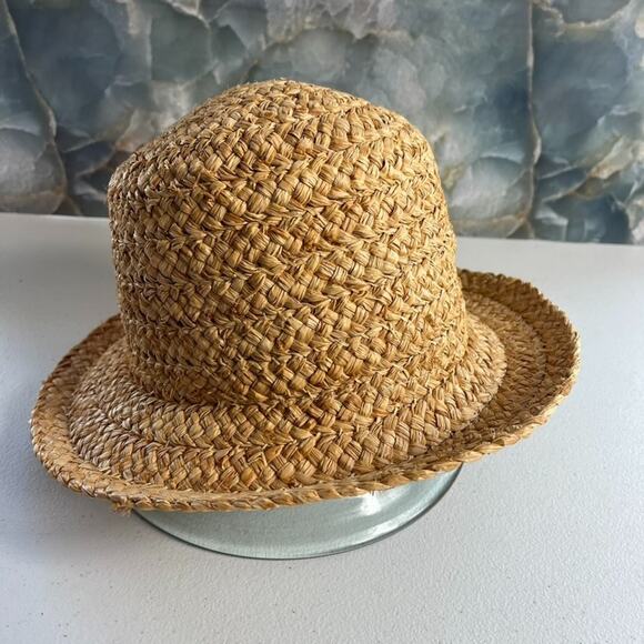 Nine & Company Rattan Raffia Straw Beach Sun Hat - Picture 1 of 9